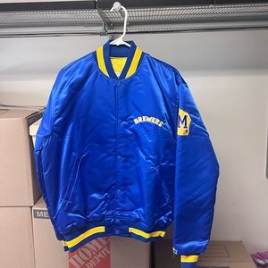 Vintage Starter Milwaukee Brewers MBL Varsity Bomber Jacket Large